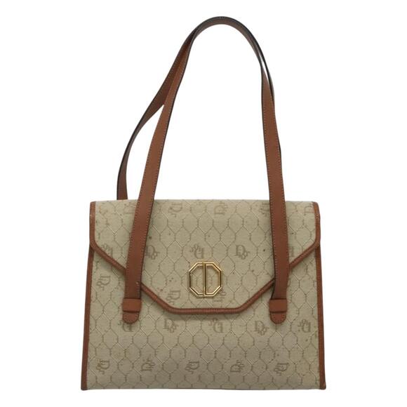 DIOR Honeycomb Canvas Shoulder Bag Beige Gold - Picture 13 of 16